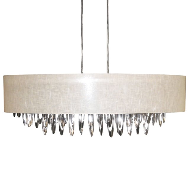 Dainolite 8-light Oval Chandelier with Cream Shade Polished Chrome Finish (Less than 60 Watts) - Chandeliers For Bedrooms by Overstock.com
