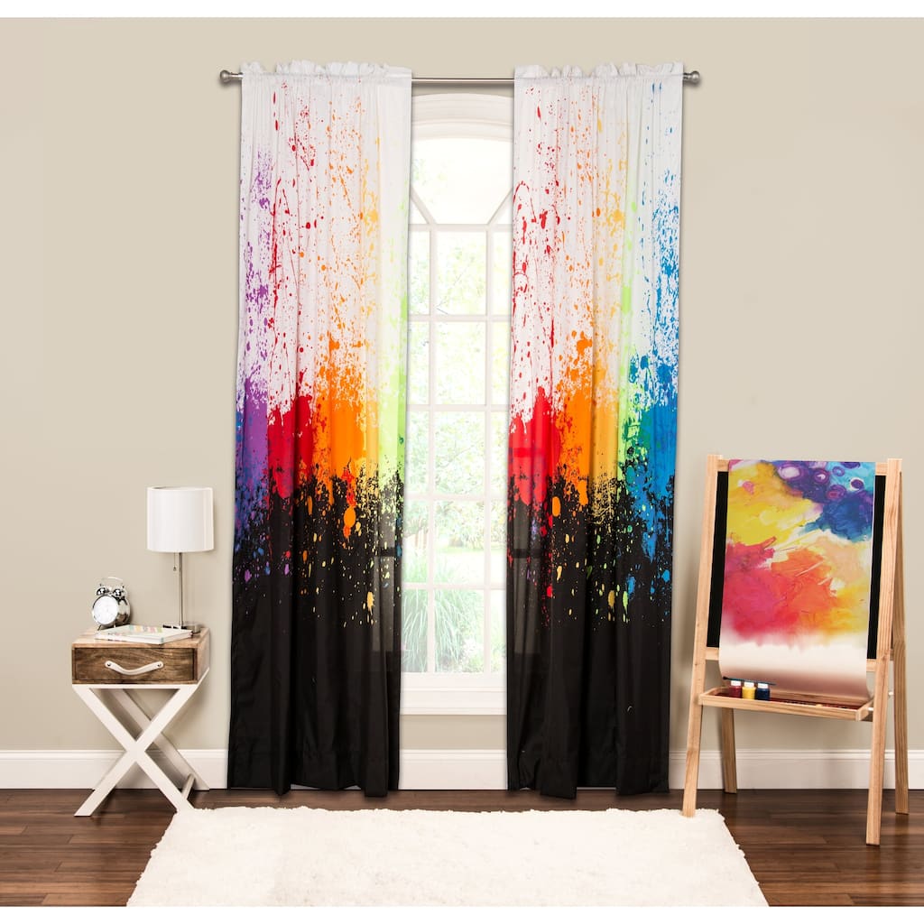 SIScovers Cosmic Burst Single Rod Pocket 84-inch Window Panel - 50"x84"