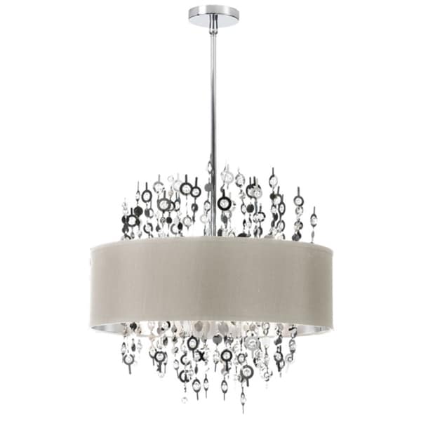 Dainolite 8 light Crystal Chandelier with Pebble Shade  