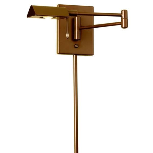Dainolite Led Swing Arm Wall Lamp With Cord Cover In Vintage Dainolite Led Swing Arm Wall Lamp With Cord Cover In Vintage Bronze Finish