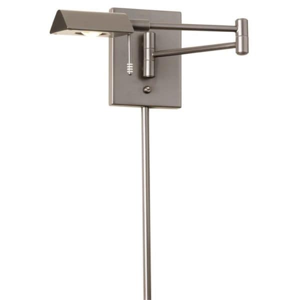Dainolite Led Swing Arm Wall Lamp With Cord Cover In Satin Dainolite Led Swing Arm Wall Lamp With Cord Cover In Satin Chrome Finish