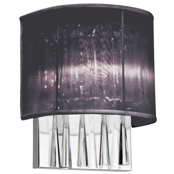 Dainolite 2 light Crystal Wall Sconce with Black Shade   17491514