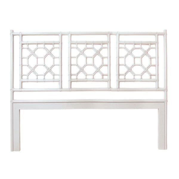 Johnstown White Modern Lattice King Headboard