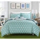 preview thumbnail 2 of 7, Chic Home Catalonia Medallion Reversible 8-piece Bed in a Bag with White Sheet Set Green - Queen/Full - Queen/Full - 8 Piece