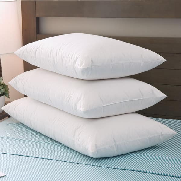Basics Down Alternative Pillows, Soft Density For Stomach and Back  Sleepers, Standard, Pack of 2, White, 26 in L x 20 in W