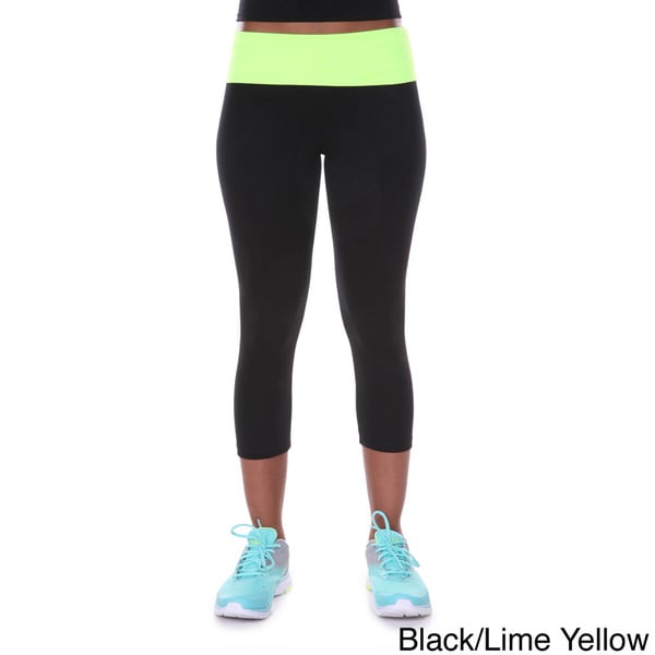 black fold over yoga pants