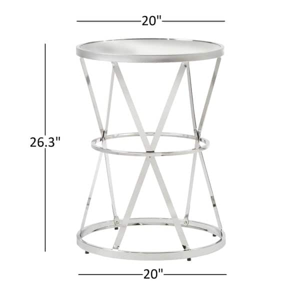 Shop Berke Mirrored Top Round End Side Table By Inspire Q Bold On Sale Overstock 10388518