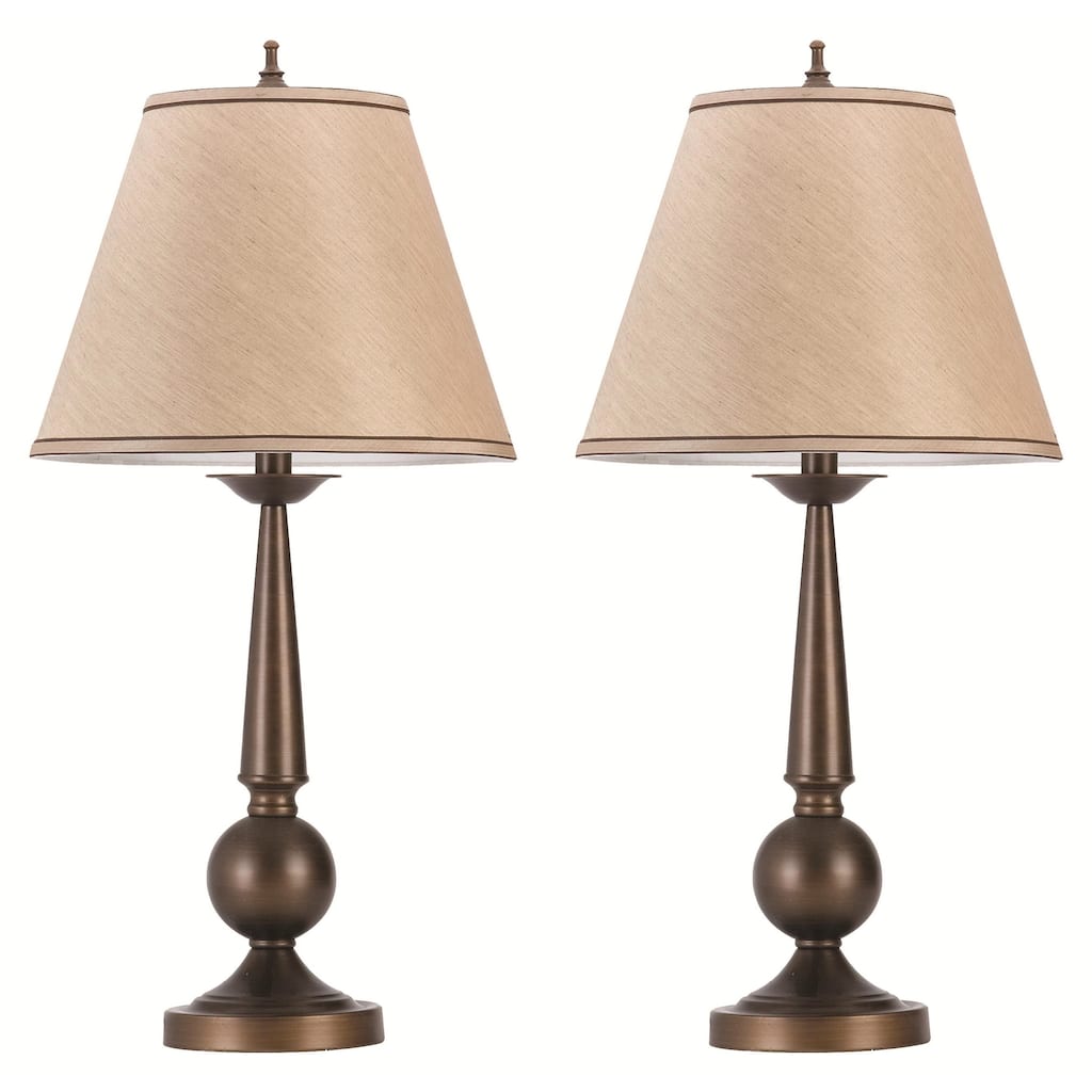 Alphvale Traditional Bronze Table Lamp with Shade (Set of 2)