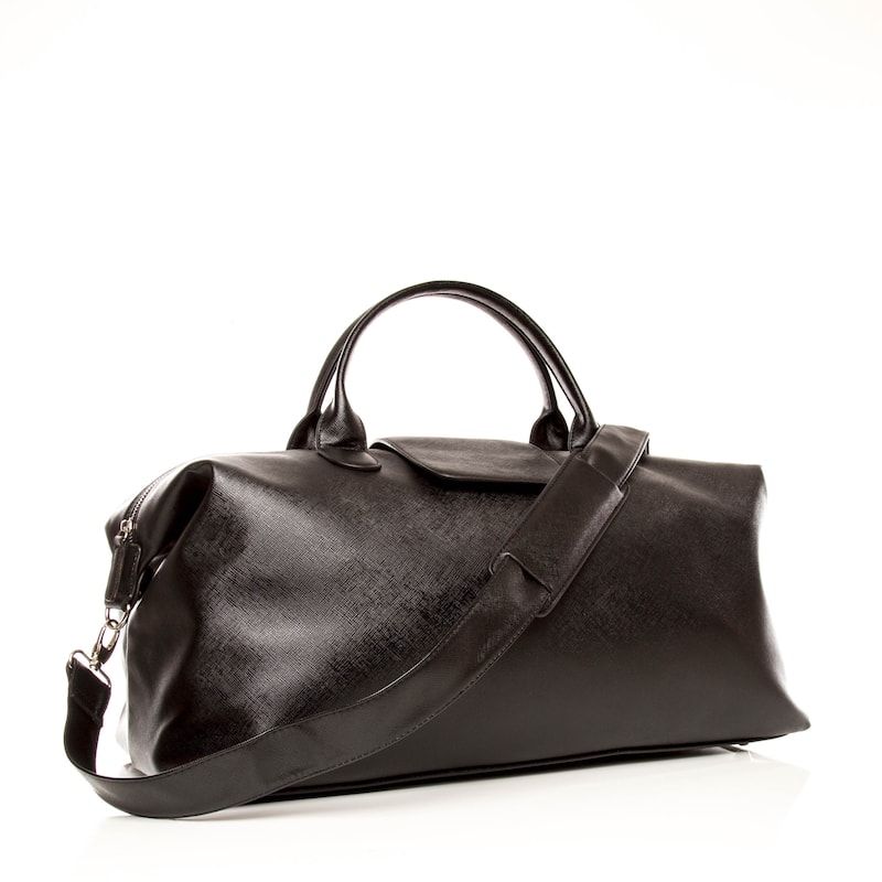 Alpha Vegan Leather 24-inch Duffel Bag - Black