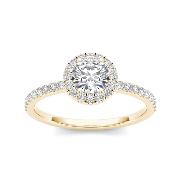 De Couer 14k Yellow Gold 3/4 ct TDW Diamond Classic Engagement Ring (H