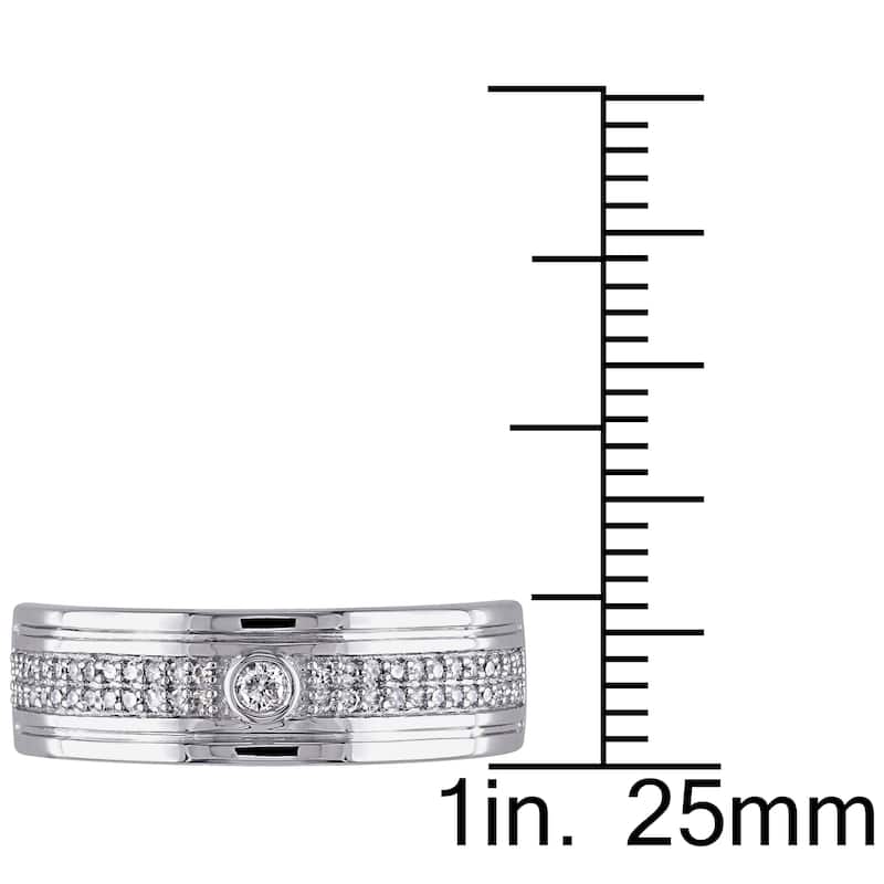 Miadora 10k White Gold 1/5ct TDW Diamond Ring
