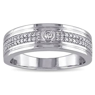 Miadora 10k White Gold 1/5ct TDW Diamond Ring