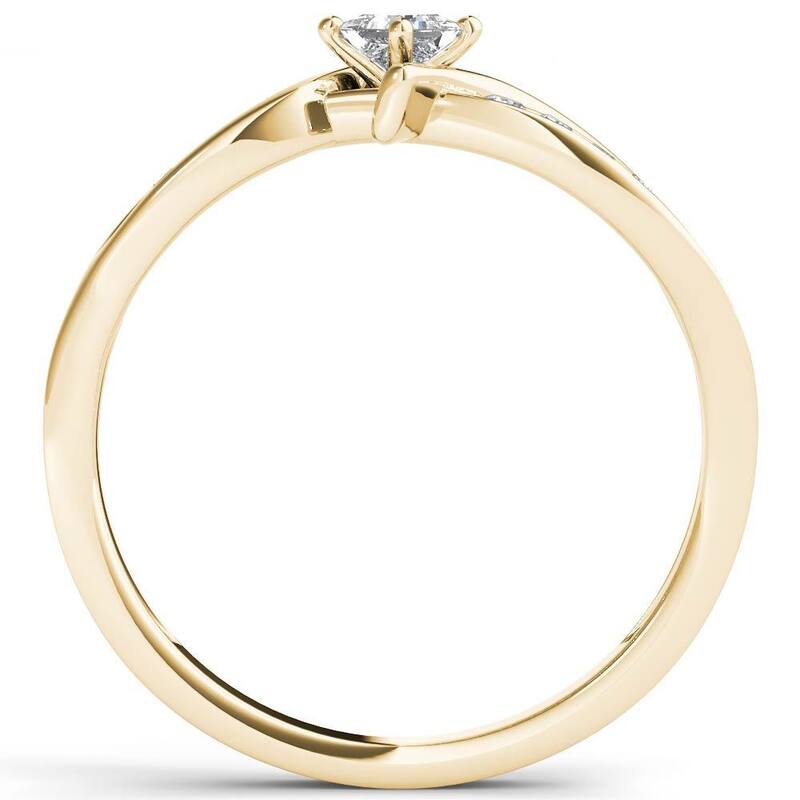 De Couer 10k Yellow Gold 1/4ct TDW Diamond Bypass Engagement Ring