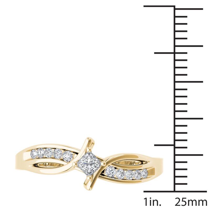De Couer 10k Yellow Gold 1/4ct TDW Diamond Bypass Engagement Ring
