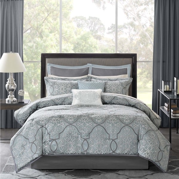 Madison Park Anouk Jacquard 12 Piece Complete Bed Set Overstock 10389807