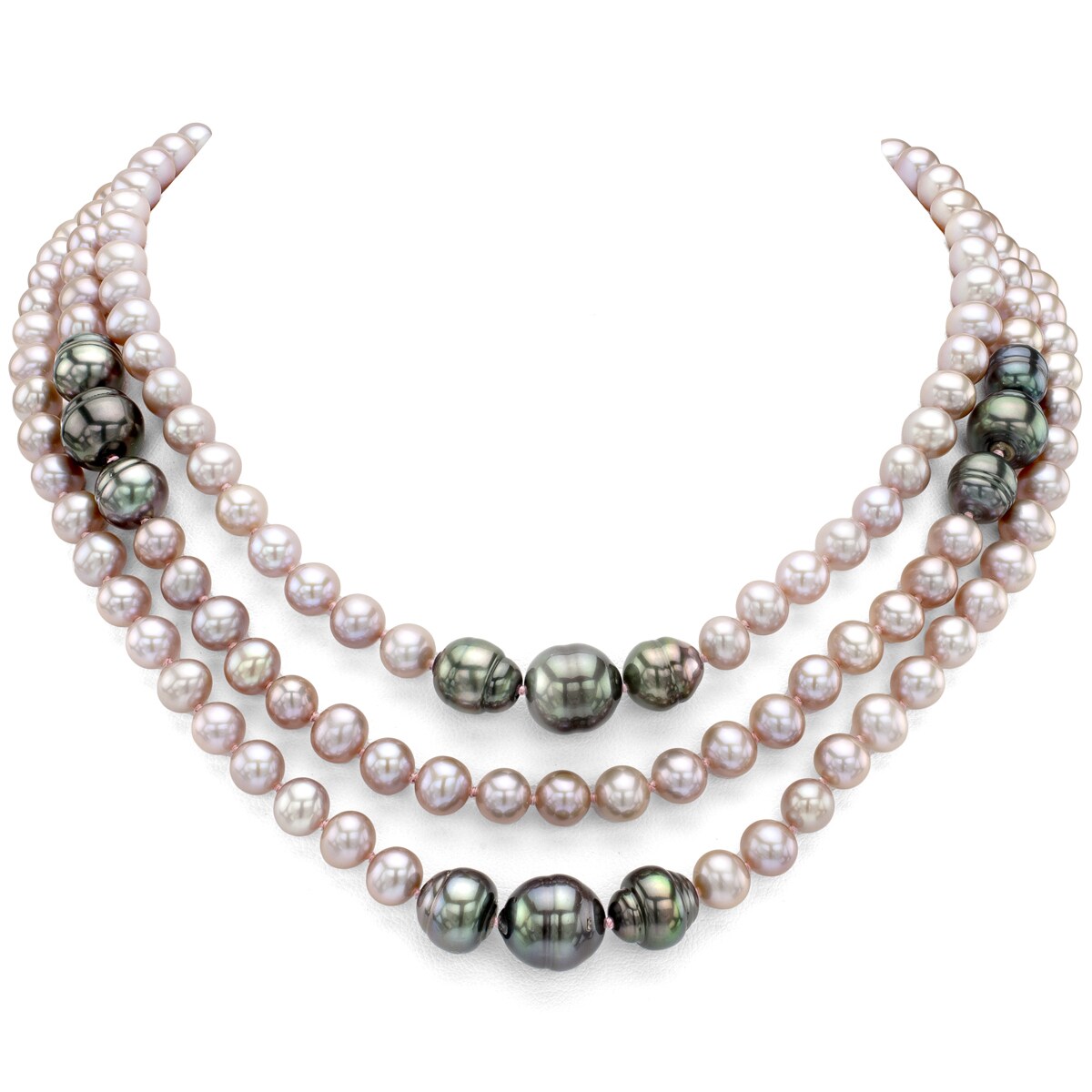 pink and black necklace