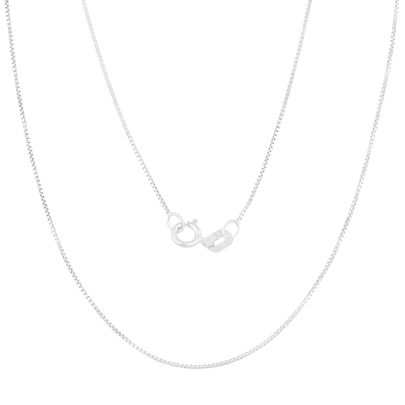14k White Gold 0.5-mm Delicate Box Chain (14 -30 inches)