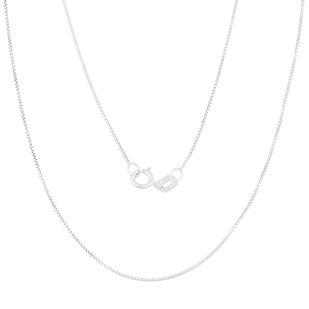 14k White Gold 0.5-mm Delicate Box Chain (14 -30 inches)