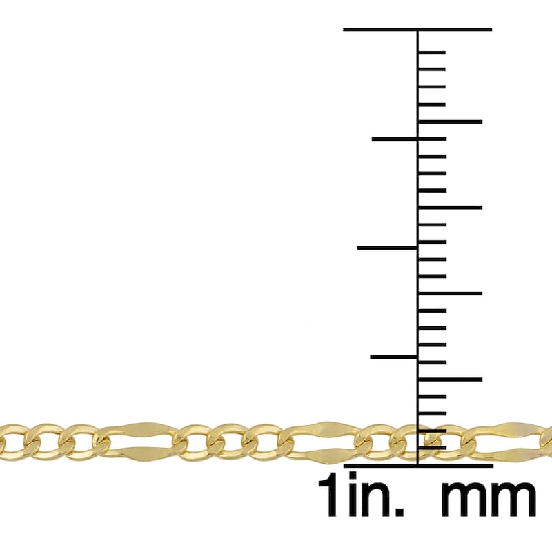 Fremada 14 k Yellow Gold High Polish Flat Figaro Anklet (10 inches)