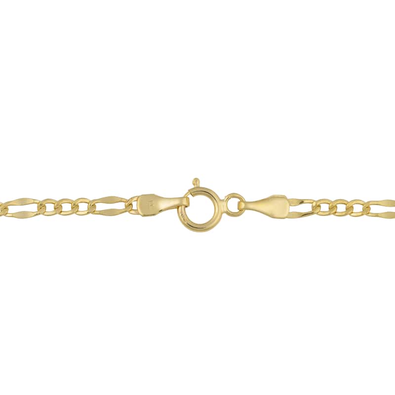 Fremada 14 k Yellow Gold High Polish Flat Figaro Anklet (10 inches)