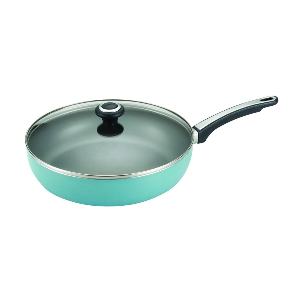 Farberware High Performance Nonstick Aluminum 12-Inch Covered Deep Skillet, Aqua