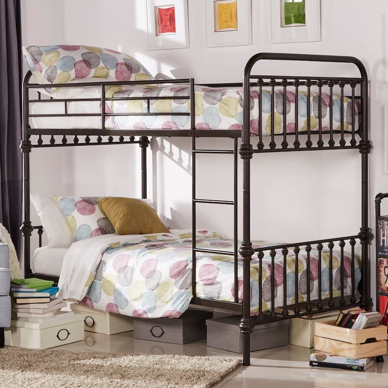 Giselle Antique Dark Bronze Iron Metal Bunk Bed iNSPIRE Q Junior