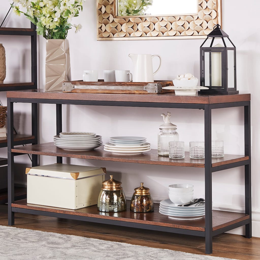 Somme Rustic Metal Frame Storage Sofa Table TV Stand by iNSPIRE Q Classic