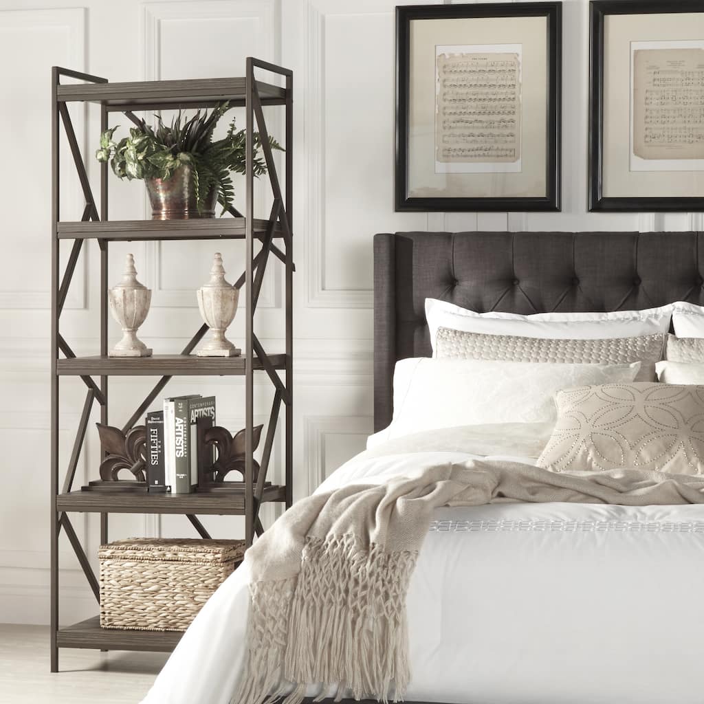 Lincoln Metal Distressed Brown Bookshelf Media Tower by iNSPIRE Q Classic