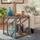 Lincoln Metal Contemporary Distressed Wood Coffee Table or Side Table by iNSPIRE Q Classic - Thumbnail 1