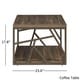 Lincoln Metal Contemporary Distressed Wood Coffee Table or Side Table by iNSPIRE Q Classic - Thumbnail 7