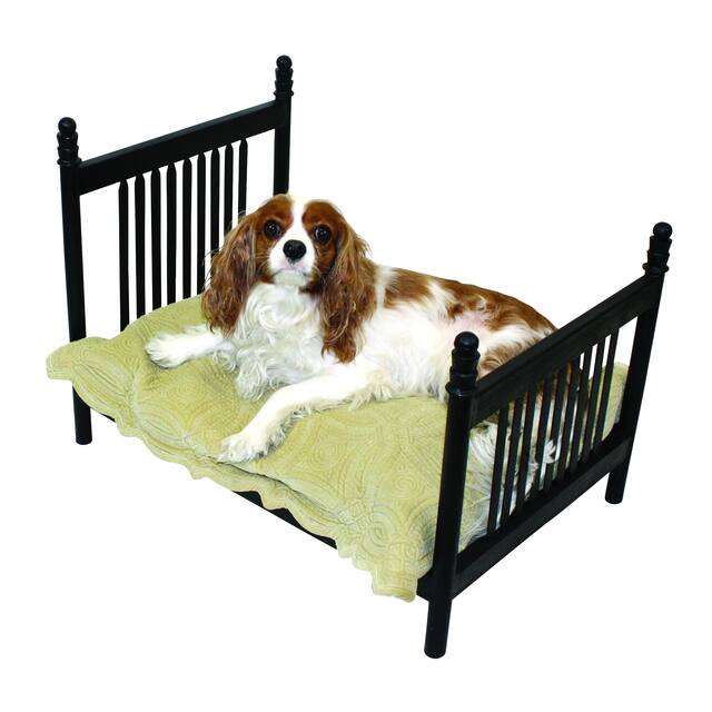 Textured Black Iron Slat Design Pet Bed