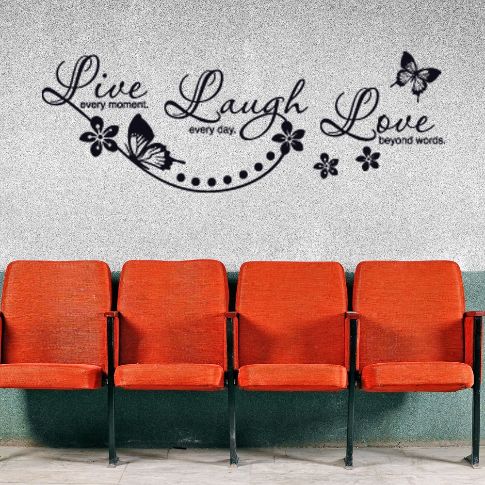 DIY Saying Peel and Stick Wallpaper Home Decoration for Living Room Bedroom Decor 20x28in Love Live Laugh Inspirational Quotes and 12x23in Family Wall Art Decals CUNYA 2 Sets Wall Decor Stickers