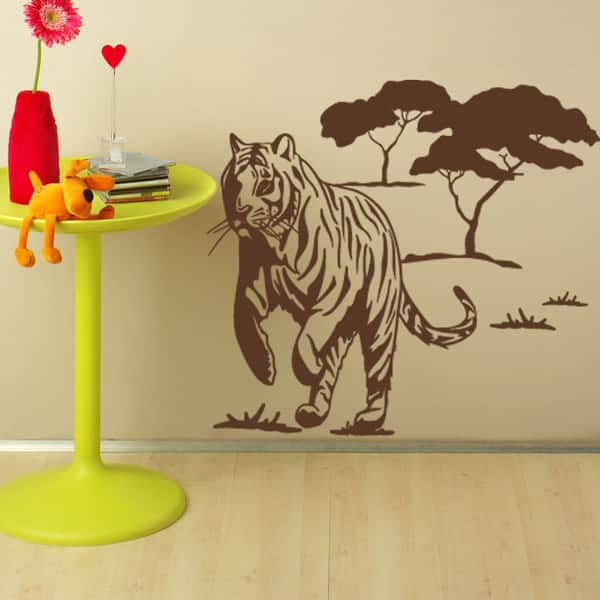 Wild Tiger Animal Vinyl Wall Art Overstock 10391154