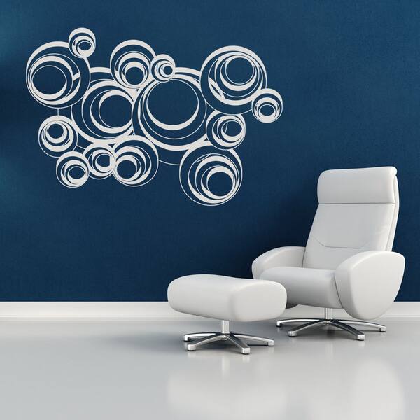 Retro Circles Modern Vinyl Wall Art Overstock 10391247