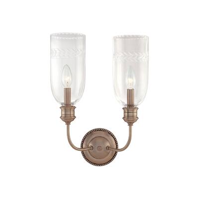 Hudson Valley Lafayette 2-light Wall Sconce, Old Nickel