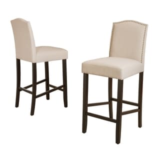 Christopher Knight Home Logan 30-inch Fabric Backed Barstool by (Set of 2) (Ivory)