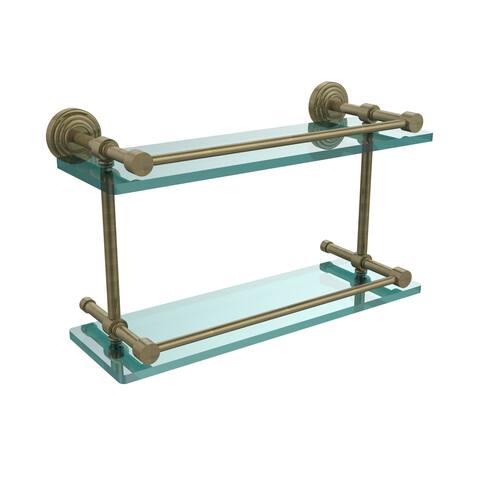 Waverly Place 16-inch Double Glass Shelf with Gallery Rail