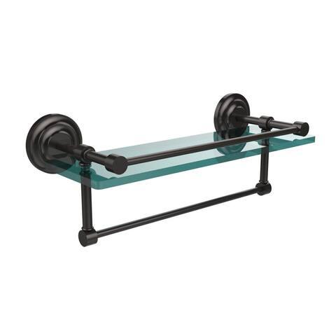 Que New Collection 16-inch Gallery Glass Shelf with Towel Bar