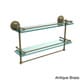 preview thumbnail 7 of 13, Prestige Regal Collection 22-inch Gallery Double Glass Shelf with Towel Bar Antique Brass