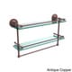 preview thumbnail 3 of 13, Prestige Regal Collection 22-inch Gallery Double Glass Shelf with Towel Bar Antique Copper