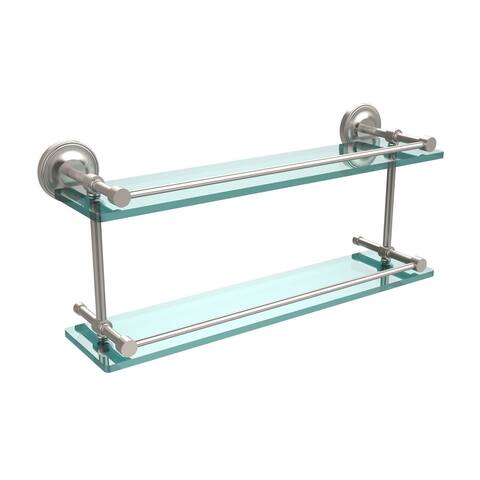Prestige Regal 22-inch Double Glass Shelf with Gallery Rail