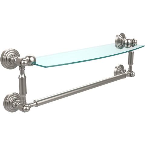 Waverly Place Collection 18-inch Glass Vanity Shelf with Integrated Towel Bar