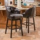 preview thumbnail 1 of 8, Ogden Contemporary Tufted Swivel Barstools with Nailhead Trim (Set of 2) by Christopher Knight Home