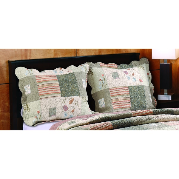 3-Piece Full/Queen Sedona Quilt Set Gray 100% Cotton Quilt and Pillow Sham Set 