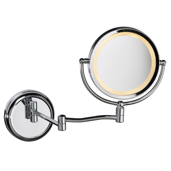 Dainolite Swing Arm LED-lighted Magnifier Mirror in Polished Chrome Finish - Silver
