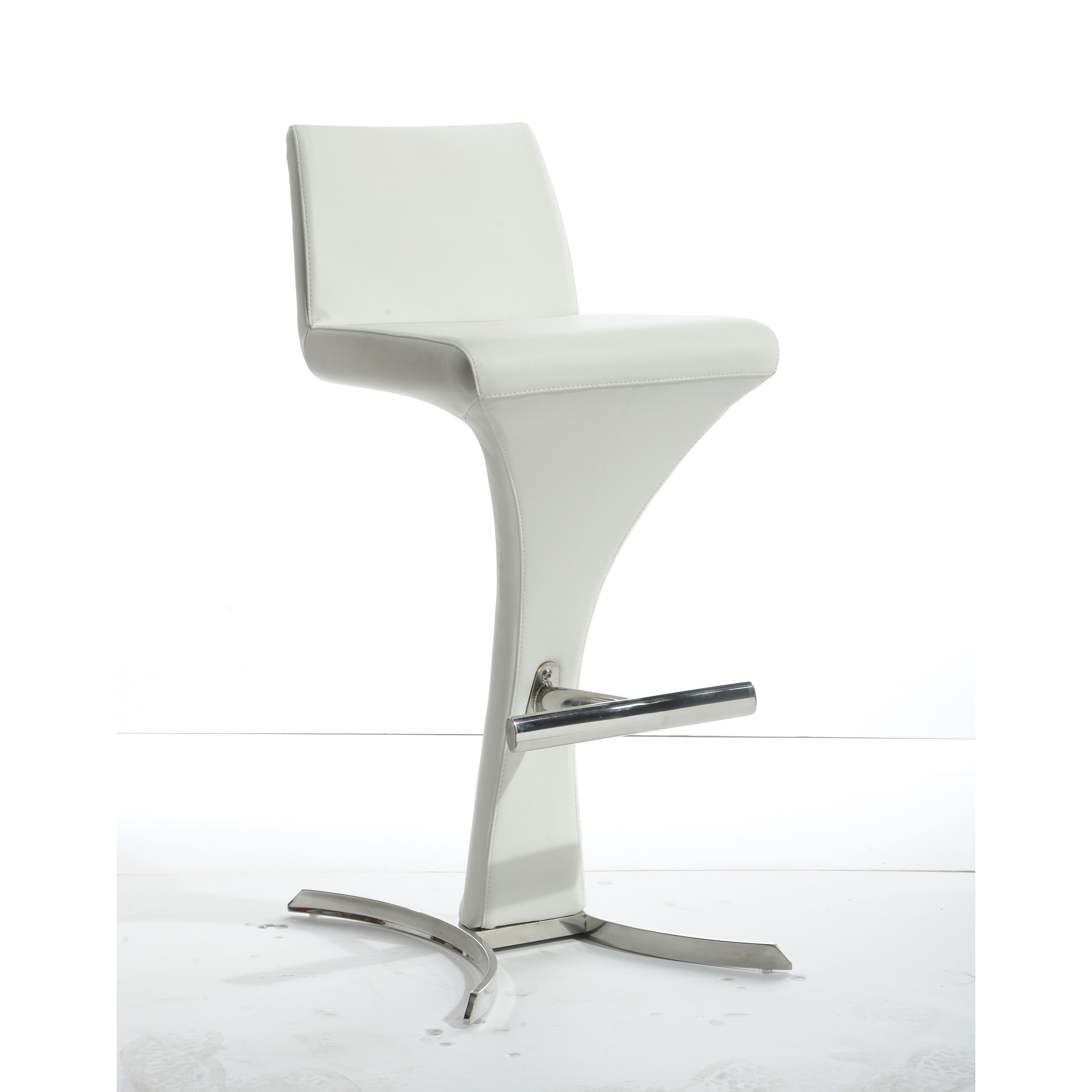 Shop Modrest Ascella Modern White Leatherette Bar Stool Free Shipping Today Overstock 10394532