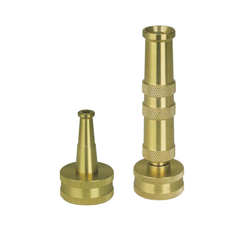 Sun Joe Ultimate Solid Brass, Heavy Duty Adjustable Twist Hose Nozzle and Bonus Jet Sweeper Nozzle - 5.12 in