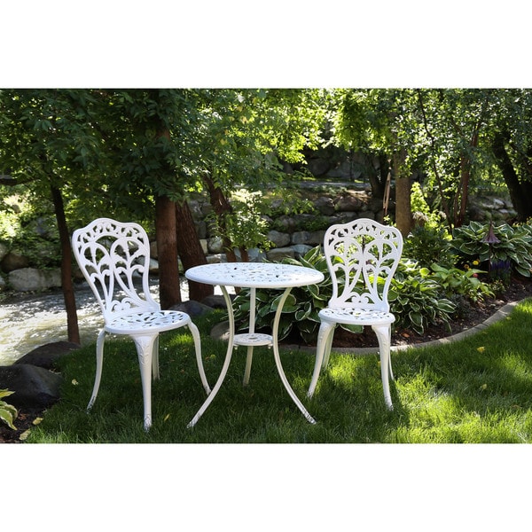 white cast iron bistro set