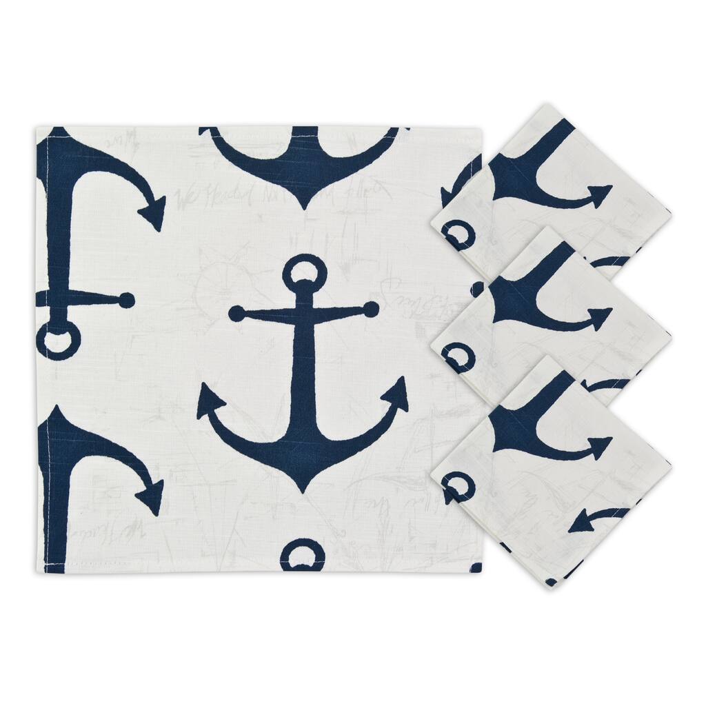 Anchors Navy 12.5-inch Napkins (Set of 4)