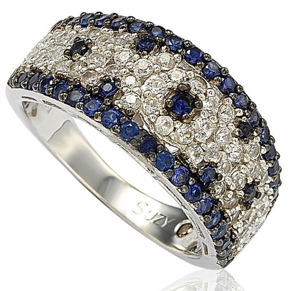 Suzy Levian Sapphire and Diamond in Sterling Silver and 18K Gold Love